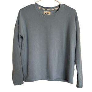 MADEWELL BLUE‎ OVERSIZE SWEATSHIRT TOP SHIRT WOMAN'S SIZE XS LONG SLEEVE COZY K2